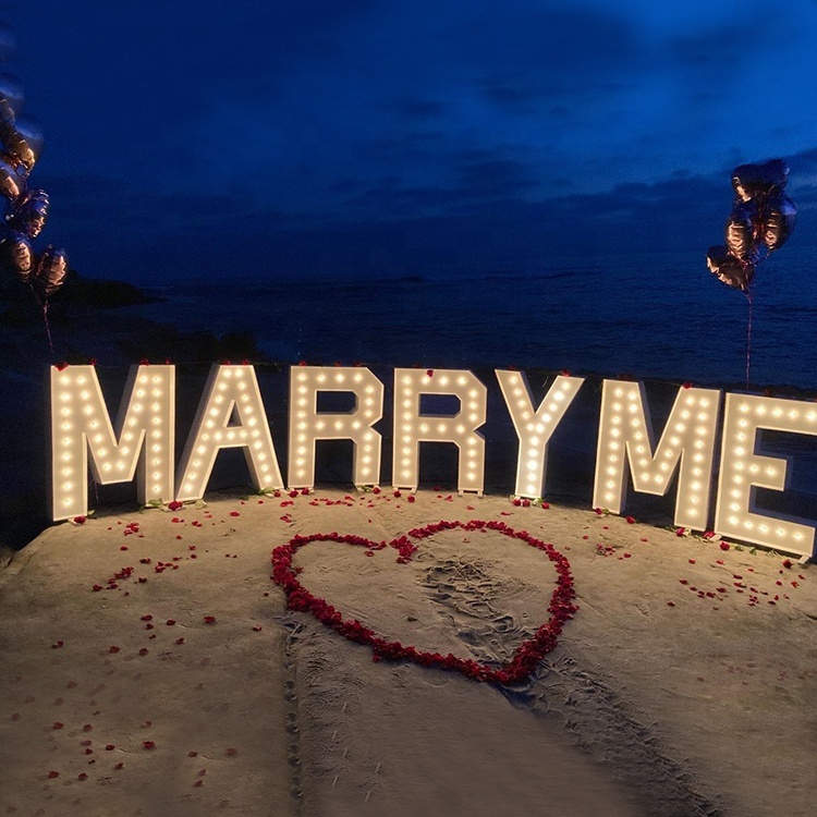 Изготовленный На Заказ Marry Me Алфавит огни шатер светлые буквы светодиодные маркеры буквы