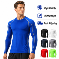 Magliette a Maniche Lunghe per Corsa e Allenamento, Design OEM, Stampa Logo Personalizzata, Collo Tondo, Tessuto Texturizzato