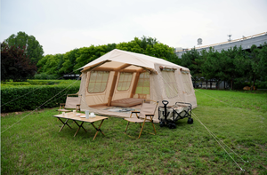 Cắm trại Inflatable lều trong màu be, 13.6 mét vuông ngoài trời, không cần phải xây dựng hai phòng không thấm nước cắm trại Inflatable lều - Product Image 2