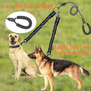KingHon Wholesale Nylon <b>Double</b> Dog Leash Adjustable Reflective Two Hook Pet Dogs <b>Double</b> <b>Ended</b> Nylon <b>Leads</b> - Product Image 6