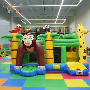 WINSUN <b>Inflatable</b> Jungle Monkey Bounce <b>House</b> with Slide PVC Waterproof CE Custom Logo for Kids Birthday Party Outdoor - Product Image 4