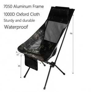 Складное кресло-шезлонг из ткани Оксфорд 1000D с высококачественным алюминиевым каркасом 7050 для кемпинга, пикника, походов, рыбалки, путешествий и пляжа - Product Image 2