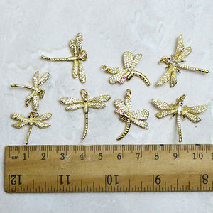 Colgantes de libélula, joyería de verano a la moda, colgante de <span class=keywords><strong>insecto</strong></span> de libélula de circón para fabricación de joyas - Product Image 6