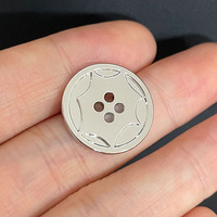 Bouton décoratif en métal rond de qualité supérieure en alliage de zinc avec logo estampé en argent Consen pour vêtements