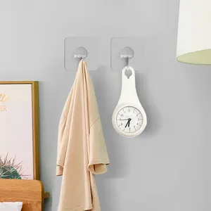 Crochet adhésif transparent mural rond en acier inoxydable pour salle de bain et <span class=keywords><strong>cuisine</strong></span> - Product Image 4