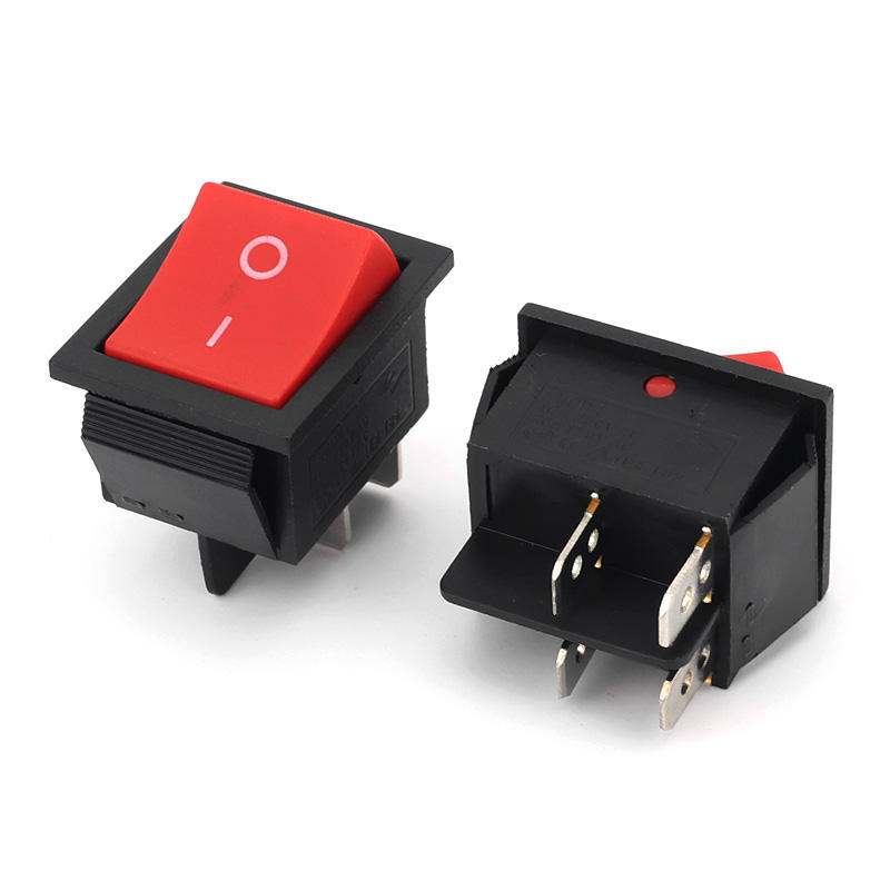 KCD4 Large Size 16A/25A 250VAC T125 Rocker Switches 4 Pin Screw Version IP15 Rated 50000 Cycle Life