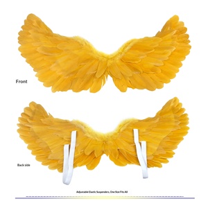 Ailes d'<span class=keywords><strong>ange</strong></span> en plumes faites à la main YHM pour cosplay, spectacle de fin d'année pour enfants, défilé sur scène, accessoires photo de mariage, princesse (sans dos) - Product Image 4