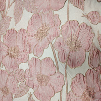 Nouveau rose et bleu Lotus feuille or soie tissé or Jacquard tissu Tang Style gilet robe bagages décoration tissu