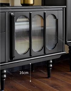 Meuble TV en bois massif de style mid-century, table basse combinée, salon, bar à domicile, villa, rangement, casier - Product Image 5