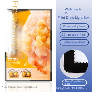 Boîte à lumière LED ultra-mince en alliage d'aluminium en verre trempé panneau d'affichage mural suspendu pour affiche lumineuse Menu Illustration - Product Image 6