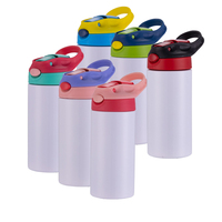 Gobelet droit de 12 oz en acier inoxydable pour sublimation, avec couvercle à clapet, 350 ml, pour enfants, en stock aux États-Unis