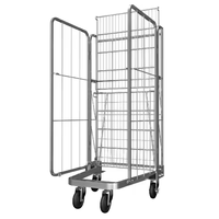 Cage roulante de stockage pour supermarché, capacité de charge de 1000 kg, bac à roulettes pour buanderie, chariot à roulettes pliable