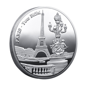 Moneda Conmemorativa de la Torre <span class=keywords><strong>Eiffel</strong></span> de París, Chapada en Oro/Plata, con Relieve 3D, Artesanía Metálica, Recuerdo de Viaje, Regalo Francés - Product Image 5
