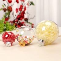 Boules de Noël en plastique transparentes à remplir, incassables, creuses, pour artisanat, décorations de fête DIY