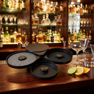Plateau à sel et sucre noir en plastique à 3 niveaux, de qualité alimentaire, pour barman et usage domestique, idéal pour les accessoires de <span class=keywords><strong>bar</strong></span> - Product Image 1