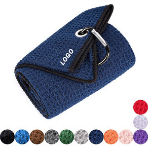 Wholesale Customized Logo Golf <b>Towel</b> Honeycomb Golf <b>Microfiber</b> Fabric <b>Towels</b> With Clip Waffle Pattern Carabiner Clip <b>Towels</b> - Product Image 4