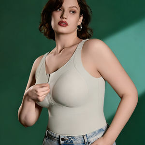 Produzione OEM/ODM di Camicette Lunghe da Donna <span class=keywords><strong>con</strong></span> Cerniera Frontale e Funzione di <span class=keywords><strong>Apertura</strong></span> e Chiusura, Reggiseno Senza Cuciture Stile Bra - Product Image 2
