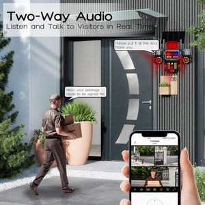 Kamera CCTV Keamanan V380pro 4 Lensa 3 Layar Zoom 10x 6MP Solar 4G PTZ Pelacakan Otomatis dengan Panel Surya 16W Baterai 12000mAh - Product Image 3