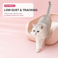 Litière agglomérante naturelle pour chat à base de manioc, litière agglomérante en argile pour plusieurs chats, nettoyage facile, fibres naturelles à base de plantes