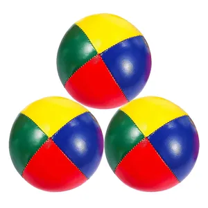 Balle de jonglage multicolore personnalisée coquilles en vinyle balles de cirque jouet de sport unisexe avec 4 boules de sac de haricots de jonglage PU 6.3cm