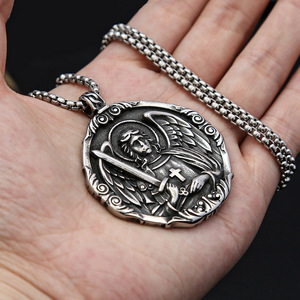 yunnique Angel Wings Pendant Titanium Steel Necklace Men's Religious <b>Cross</b> Jewelry Gift Fashion Pendant Necklaces - Product Image 4