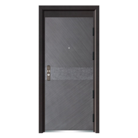 Portes d'entrée blindées en acier pour extérieur, portes commerciales françaises doubles en métal pour la maison avec serrure intelligente