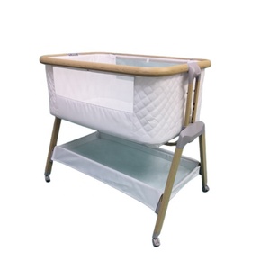 Culla Portatile Moderna Pieghevole con Altezza Regolabile e Ruote, Leggera in Metallo, per Neonati, <span class=keywords><strong>da</strong></span> Posizionare Accanto al Letto, per Uso Interno ed Esterno - Product Image 6