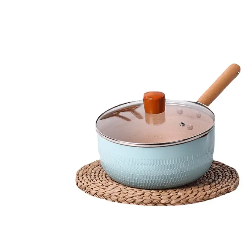 Japanse Stijl Non-Stick Pot Gasfornuis Inductiekookplaat Babyvoeding Melk Kleine Soep Pot Instant Noodle Pot