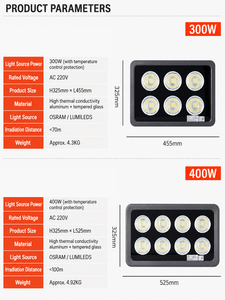 <span class=keywords><strong>Projecteur</strong></span> <span class=keywords><strong>LED</strong></span> <span class=keywords><strong>professionnel</strong></span> haute puissance 800W, étanche IP65, pour la construction, l'industrie, les terrains de basketball, l'éclairage <span class=keywords><strong>extérieur</strong></span> - Product Image 4