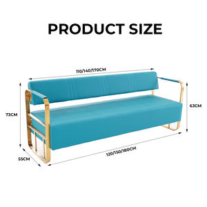 Cadeira de Espera para Recepção de Salão de Cabeleireiro e Barbearia Moderna com Estrutura de Ferro Sofá Longo de Luxo Móveis Comerciais para Sala de Estar de Hotel - Product Image 5