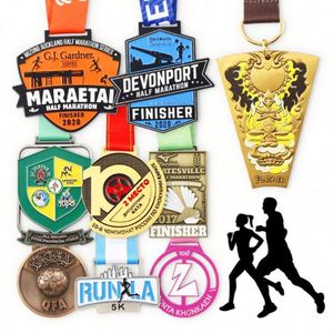 Médaille personnalisée avec ruban, en alliage de zinc, pour marathon, course à pied, natation, volley-ball, lutte, sports, médaille en métal personnalisée - Product Image 4