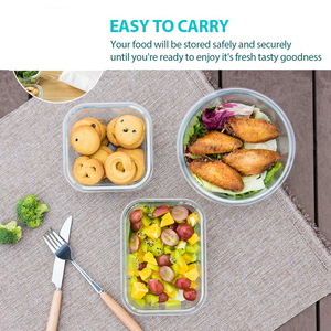 Eco-Friendly Glass Food Container with Snap Locking Lid for Kitchen Organization for Lunch <b>Box</b> Storage or Present Giving - Product Image 5