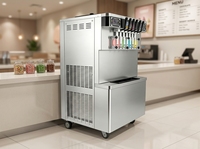 Machine à glace molle commerciale 7 saveurs, sur pied, 60-65 L/H, 220V, CE, approvisionnement direct usine