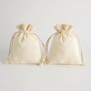 Sac de rangement pour bijoux en coton de bambou avec cordon de serrage, doublure en flanelle, style minimaliste, 8*10cm, fourni directement par l'usine - Product Image 4