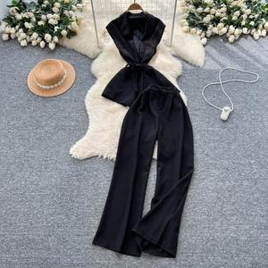 Luxury Style Women's Set Sleeveless Top Slim Trousers - Elegant Office <strong>Outfit</strong> - Product Image 5
