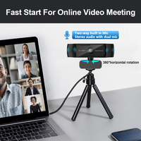 Webcam 1080P Autofocus Full Hd dengan Mikrofon Webcam Kamera Pc Usb Streaming untuk Panggilan Video Webcam