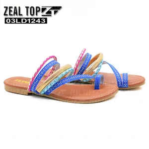 Sandalias planas de PU para mujer, zapatillas antideslizantes con suela de goma, tendencia de cristales, para verano, superventas