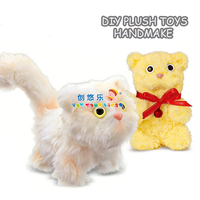 Jouet pour chat en peluche fait main EPT, à faire soi-même, 2 styles mélangés avec un sac en papier kraft, kit d'animaux en peluche mignon pour les activités créatives des enfants
