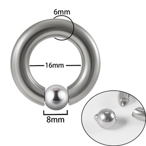 Joias Corporais Perfuradas em Aço Cirúrgico com Esferas Cativas de Mola de Grande Calibre, Anel para Orelha, Nariz, Vagina e Anel Peniano de Tamanho Grande - Product Image 4