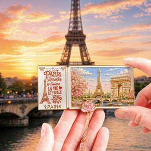 Magnete per Frigorifero in Metallo Personalizzato Elettroplaccato con Torre <span class=keywords><strong>Eiffel</strong></span> di Parigi, Souvenir Dorato per Regalo - Product Image 1