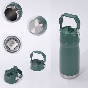 Custom Vacuum Insulated Stainless Steel Outdoor Sport Water Bottle 22oz 18 oz Water Bottle With Straw Lid and Portable Handle - Product Image 3