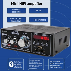 Amplificateur Mini Bluetooth Haute Puissance 220V pour Usage Domestique, Multifonctionnel avec Insertion de Carte SD, Lecteur de Clé USB, Amplificateur <span class=keywords><strong>HIFI</strong></span> pour <span class=keywords><strong>Voiture</strong></span> - Product Image 6