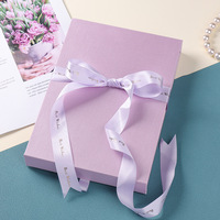Stock PEPA violet boîte de papier d'emballage de bijoux avec logo imprimé collier carton boîte cadeau pliable avec aimant