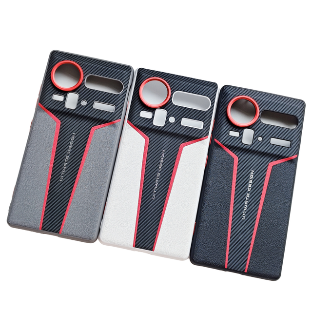 Luxury Carbon Fiber Texture Matte PU Leather Metal Lens Back Case for for Z80 Ultra/Z70/Z70S Ultra Mobile Phone Case