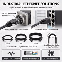 M12 4-Pin d-code RJ45 Gigabit Cat5 Shield kabel jaringan kamera industri tahan air PVC untuk kabel industri kamera