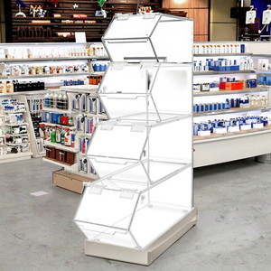 Grande boîte de collation de céréales en acrylique transparent de stockage personnalisée avec <span class=keywords><strong>couvercle</strong></span> à charnière présentoir empilable de noix de bonbon - Product Image 1