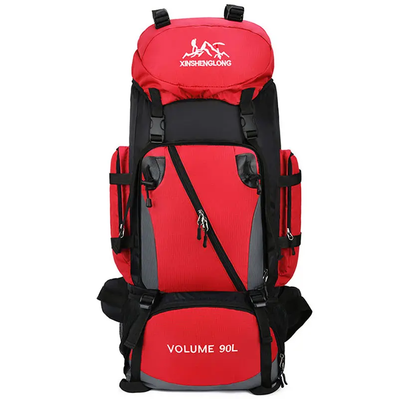 Waterproof outdoor Mountain climbing top backpack,Hiking Camping Travel Sports backpack bag 90L with Rain Cover
