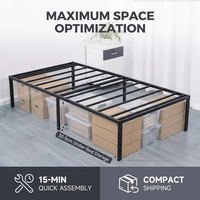Cadre de lit simple en fer pur noir, épais, avec éclairage d'ambiance et alimentation électrique, idéal pour chambre à coucher et hôpital - Vente en gros usine