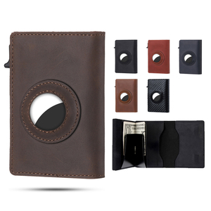 Cartera Corta de Cuero Genuino al por Mayor, Moderna e Inteligente, con Bloqueo RFID, Protección NFC, Cierre Abierto y Porta Tarjetas Pop-Up - Product Image 1