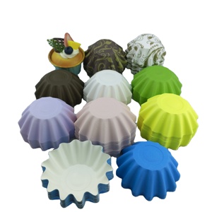 صينية كيك على شكل زهرة يمكن التخلص منها ، موفين وردي ، حامل لكعك الزفاف ، صينية طلاء الحيوانات الأليفة ، ورق مبطن - Product Image 1